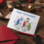 Hanukkah Snowman Christmas Chrismukkah<br><div class="desc">This design may be personalised in the area provided by changing the photo and/or text. Or it can be customised by clicking Personalise this Template and then choosing the click to customise further option and delete or change the colour of the background, add text, change the text colour or style,...</div>