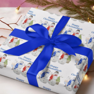 Hanukkah Snowman Christmas Chrismukkah   Wrapping Paper