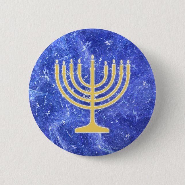 Hanukkah Snowstorm Menorah 6 Cm Round Badge (Front)