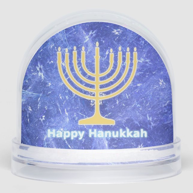 Hanukkah Snowstorm Menorah Snowglobe (Front)