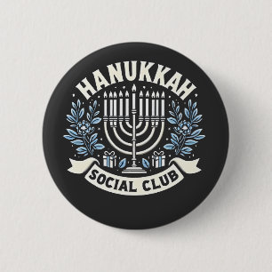 Hanukkah Social Club Funny Jewish Hanukkah  6 Cm Round Badge