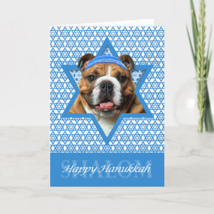Hanukkah Star of David - Bulldog Holiday Card