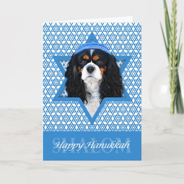 Hanukkah Star of David - Cavalier Holiday Card (Front)