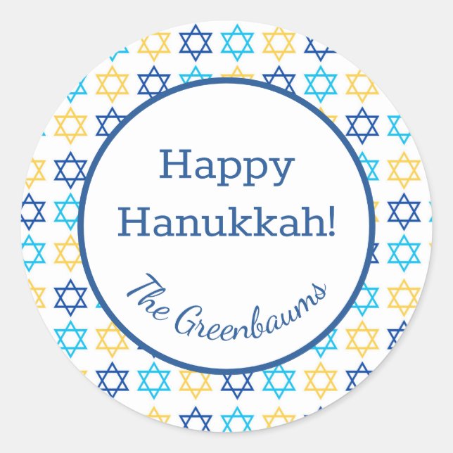 Hanukkah Star of David Classic Round Sticker (Front)