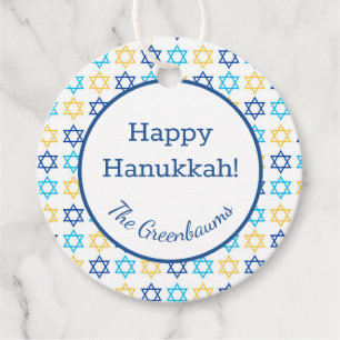 Hanukkah Star of David Classic Round Sticker Favour Tags