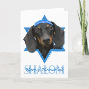Hanukkah Star of David - Dachshund - Winston Holiday Card