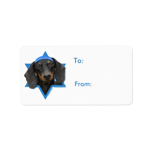 Hanukkah Star of David - Dachshund - Winston Label (Front)