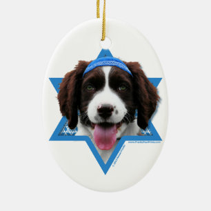 Hanukkah Star of David - English Springer Spaniel Ceramic Tree Decoration