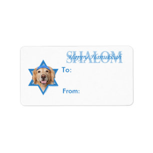 Hanukkah Star of David - Golden Retriever - Corona Label