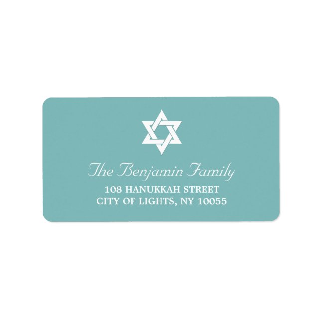 Hanukkah Star Of David Holiday Address Labels (Front)