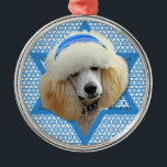Hanukkah Star of David - Poodle - Apricot Metal Tree Decoration<br><div class="desc">What could make saying Happy Hanukkah more fun than having this Apricot Poodle Dog wearing a Yamaka surrounded by the Star of David. This whimsical holiday design will be sure to delight your friends and family as well as other animal lovers. This design is available in over 100 Dog Breeds....</div>