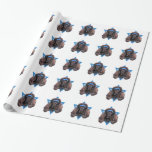 Hanukkah Star of David - Poodle - Bix Wrapping Paper<br><div class="desc">What could make saying Happy Hanukkah more fun than having this Chocolate Standard Poodle Dog wearing a Yamaka surrounded by the Star of David. This whimsical holiday design will be sure to delight your friends and family as well as other animal lovers. This design is available in over 100 Dog...</div>
