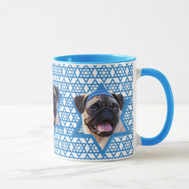 Hanukkah Star of David - Pug Mug (Right)