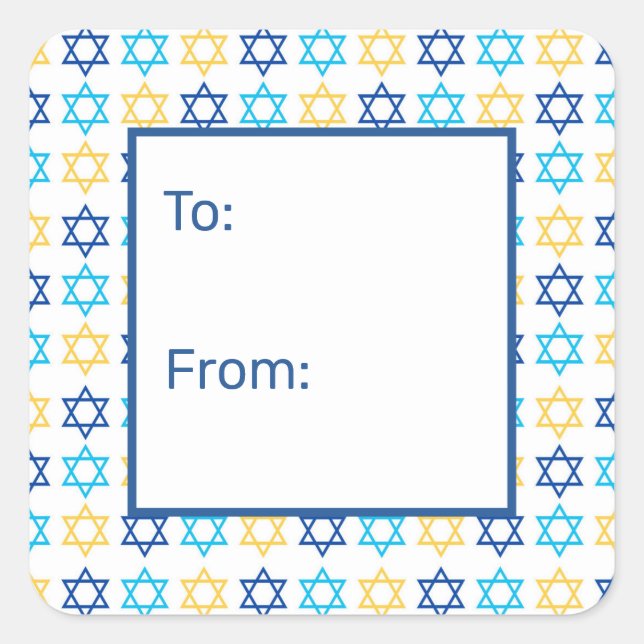 Hanukkah Star of David Square Sticker (Front)
