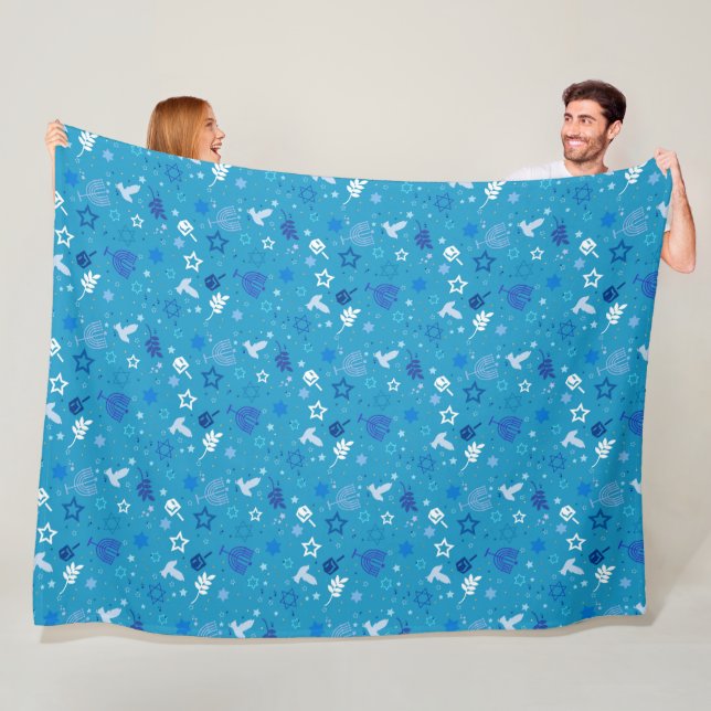 Hanukkah Stars Fleece Blanket (In Situ)