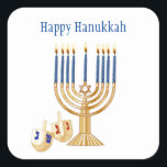 Hanukkah Stickers<br><div class="desc">This small size square sticker is shown with a festive Hanukkah holiday print.
Customise this item or buy as is.




Stock Image</div>