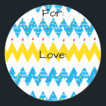 Hanukkah Stickers (1 1/2" or 3") "Chevron Menorah"<br><div class="desc">Hanukkah stickers, "Chevron Menorah." Personalise by changing font size, style, colour and wording. So many uses: To and From gift stickers, Thank You stickers on treat bags, Cake Toppers (stick on heavy cardstock, cut out sticker, tape toothpick on back of cardstock), or how about Gift Tags (stick on heavy cardstock,...</div>