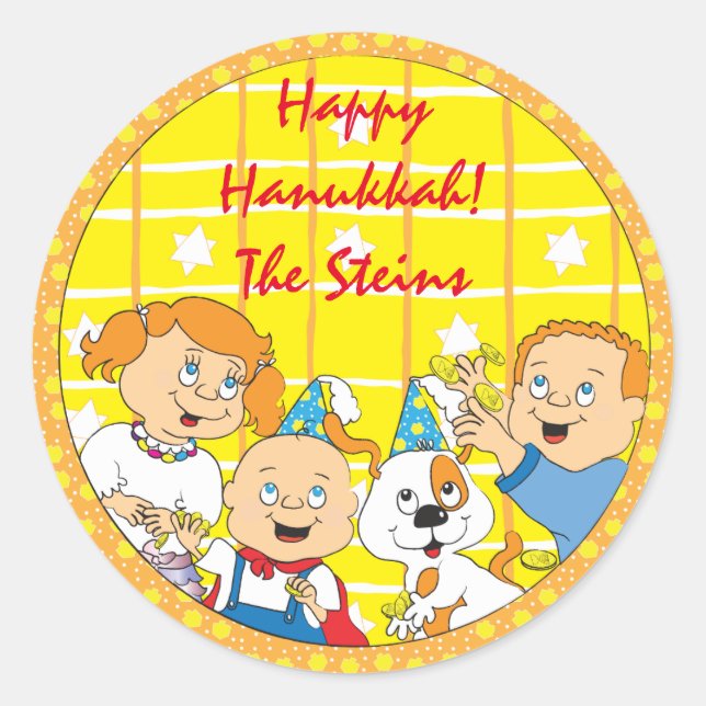 Hanukkah Stickers (1 1/2" or 3") Hanukkah Fun! (Front)