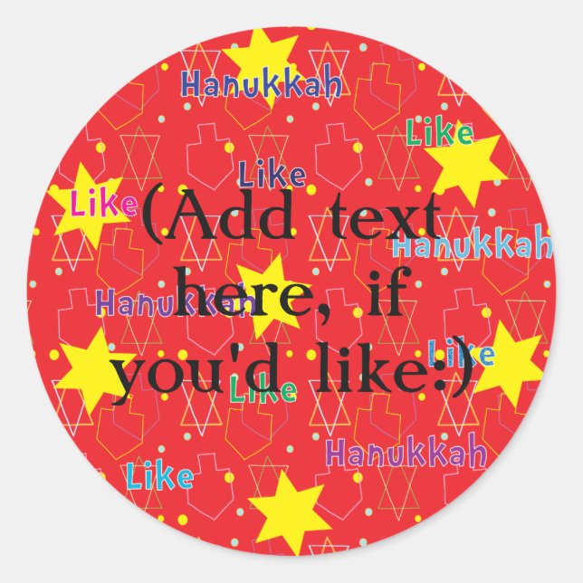 Hanukkah Stickers (1 1/2" or 3") "Like Hanukkah" (Front)