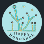 Hanukkah Stickers "Blue Lights Latkes Chanukah"<br><div class="desc">Hanukkah Holiday stickers, "Blue Lights, Latkes, Chanukah/Hanukkah" Anyway I spell it, Chanukah is one of my favourite holidays. Have fun using these stickers as cake toppers, gift tags, favour bag closures, or whatever rocks your festivities! Personalise by deleting, "Happy Hanukah" and adding your own text using your favourite font style,...</div>