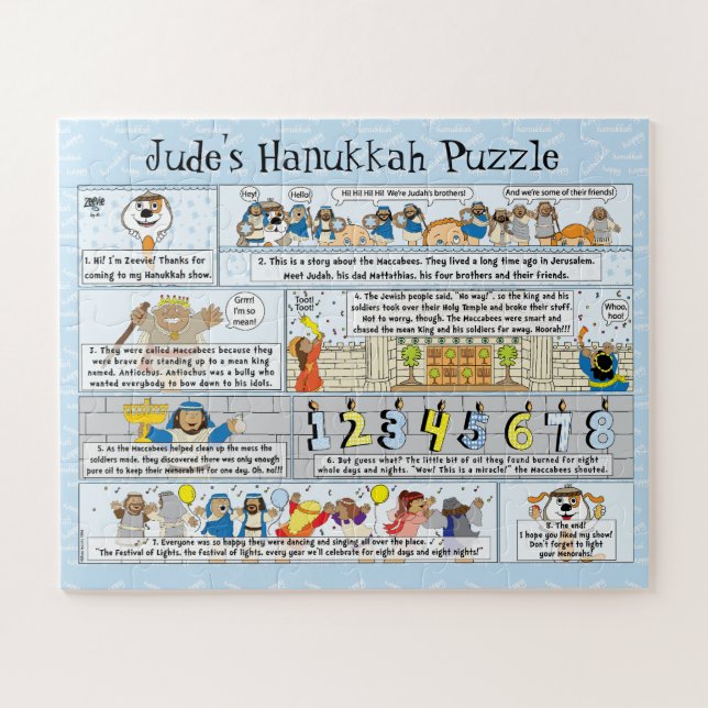 Hanukkah Story Puzzle 16 x 20 Oversize Pieces (Horizontal)