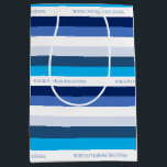 Hanukkah Stripe Personalized Medium Gift Bag<br><div class="desc">Fun and bold, yet simple and chic, this paper coordinates with so many ribbons and bows! Add any name or phrase for a truly personal gift.</div>