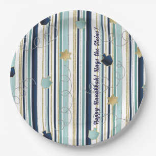 Hanukkah Stripes and Fun Paper Plate