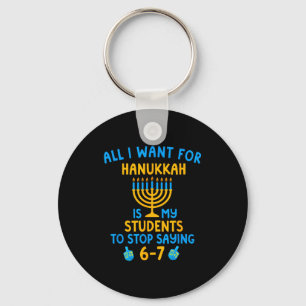 Hanukkah Students Saying 6-7 67 Six Seven Hebrew S Key Ring