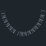 Hanukkah Swallowtail Banner Navy Gold Dreidels<br><div class="desc">Hanukkah Swallowtail Banner, "Navy Gold Dreidels" design, Swallowtail shaped, Bunting Banner. This Hanukkah, Swallowtail Banner is made up of 16 customisable swallowtail shaped flags. Personalise the text by choosing your favourite font colour, size, style and wording. Thanks for shopping and stopping by. Happy Chanukah/Hanukkah! Style: Party Bunting Banner Life's a...</div>