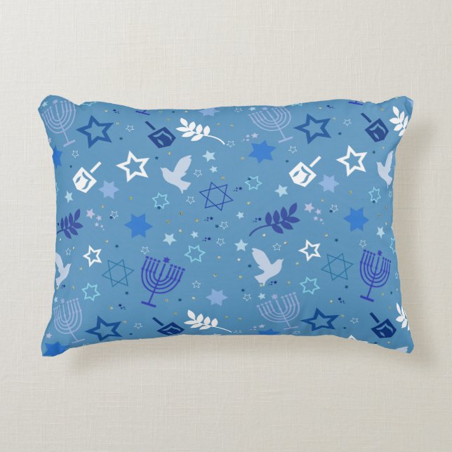 Hanukkah Symbols Decorative Cushion (Front)