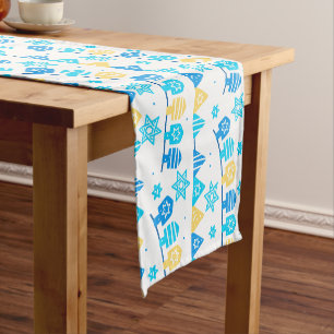 Hanukkah Table Running - Jewish Holidays Designs Short Table Runner