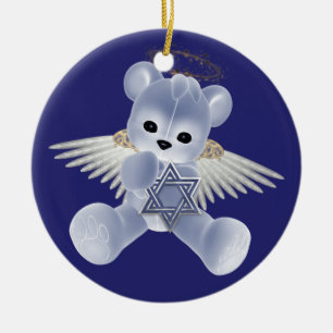 Hanukkah Teddy Bear Ceramic Tree Decoration