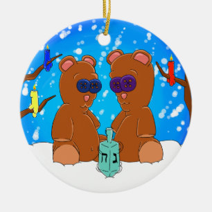 Hanukkah Teddy Bear Ornament