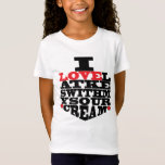 Hanukkah Tee Shirt Kids "I Love Latkes"<br><div class="desc">Hanukkah Tee Shirt Kids. "I Love Latkes" Thanks for stopping and shopping by! Much appreciated. This design can be transferred onto many other clothing styles, sizes, and colours and other Zazzle products. Happy Hanukkah/Chanukah! Style: Girls' Fine Jersey T-Shirt She'll always know just what to wear with this versatile T-shirt by...</div>