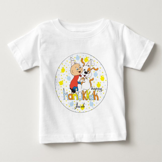 Hanukkah Tee Shirt Kids Personalise (Front)