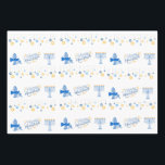 Hanukkah theme gift wrapping paper sheet<br><div class="desc">Celebrate the Festival of Lights with our Hanukkah Gift wrapping paper set , beautifully designed with a delicate flower motif , star of david , and marine life. It also features a radiant menorah, a playful dreidel, and a serene blue dove symbolising peace, this gift wrapping paper is perfect for...</div>