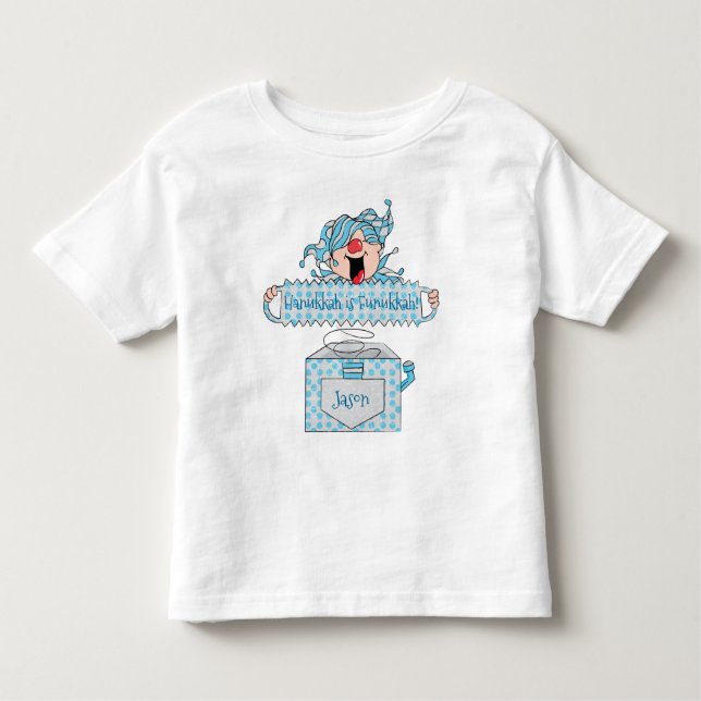 Hanukkah Toddler Silver Shirt "Dreidel in the Box" (Front)