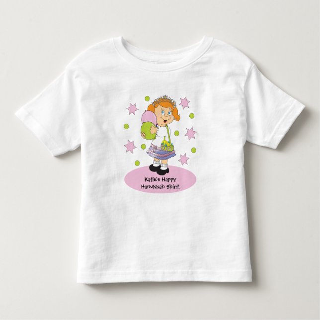 Hanukkah Toddler's Ruffle Dress Personalise Toddler T-Shirt (Front)