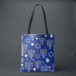 Hanukkah Tote Bag<br><div class="desc">Bright shades of blue and silver make this tote stand out.  Great Hanukkah gift.</div>