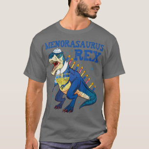 Hanukkah TRe Menorasaurus Re Dinosaur Funny Menora T-Shirt