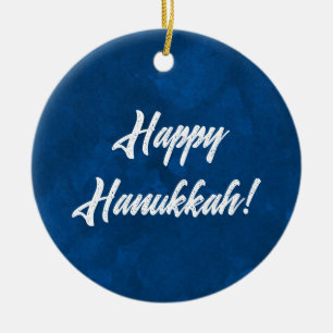 Hanukkah Watercolor Ceramic Tree Decoration