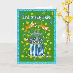 Hanukkah with Cats! Card