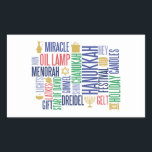Hanukkah Words Holiday Rectangle Stickers<br><div class="desc">You can find additional coordinating items in our "Hanukkah Words Holiday" collection.</div>