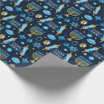 Hanukkah Wrapping Paper<br><div class="desc">Hanukkah Wrapping Paper with Hebrew Scroll, Menorah and The Star of David Hanukkah is a Jewish holiday which celebrates the victory of the Maccabees over the larger Syrian army. ... The Hebrew word hanukkah means rededication. The hanukkiah (or Hanukkah menorah) is a candle holder, an important Hanukkah symbol Make sure...</div>