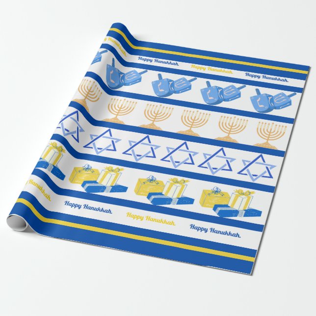 Hanukkah Wrapping Paper (Unrolled)