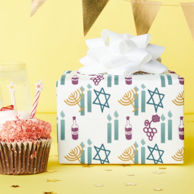 Hanukkah Wrapping Paper Party Supplies Cute Kids (Birthday Party)