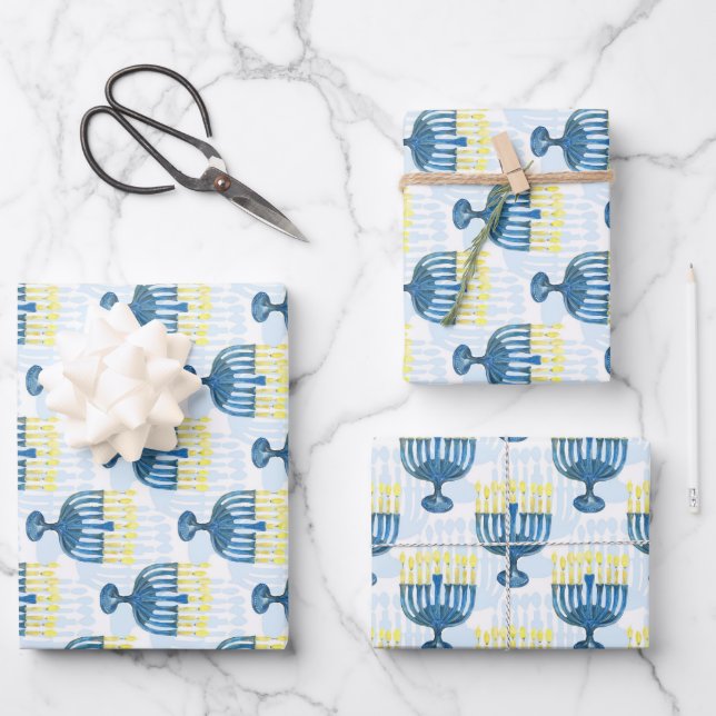 Hanukkah  wrapping paper sheet (Front)
