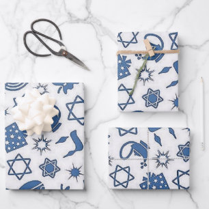 Hanukkah wrapping paper sheet