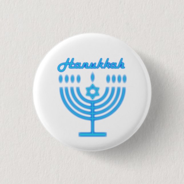 Hanukkiah Happy Hanukkah Jewish Holiday Menorah 3 Cm Round Badge (Front)