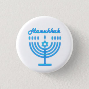 Hanukkiah Happy Hanukkah Jewish Holiday Menorah 3 Cm Round Badge